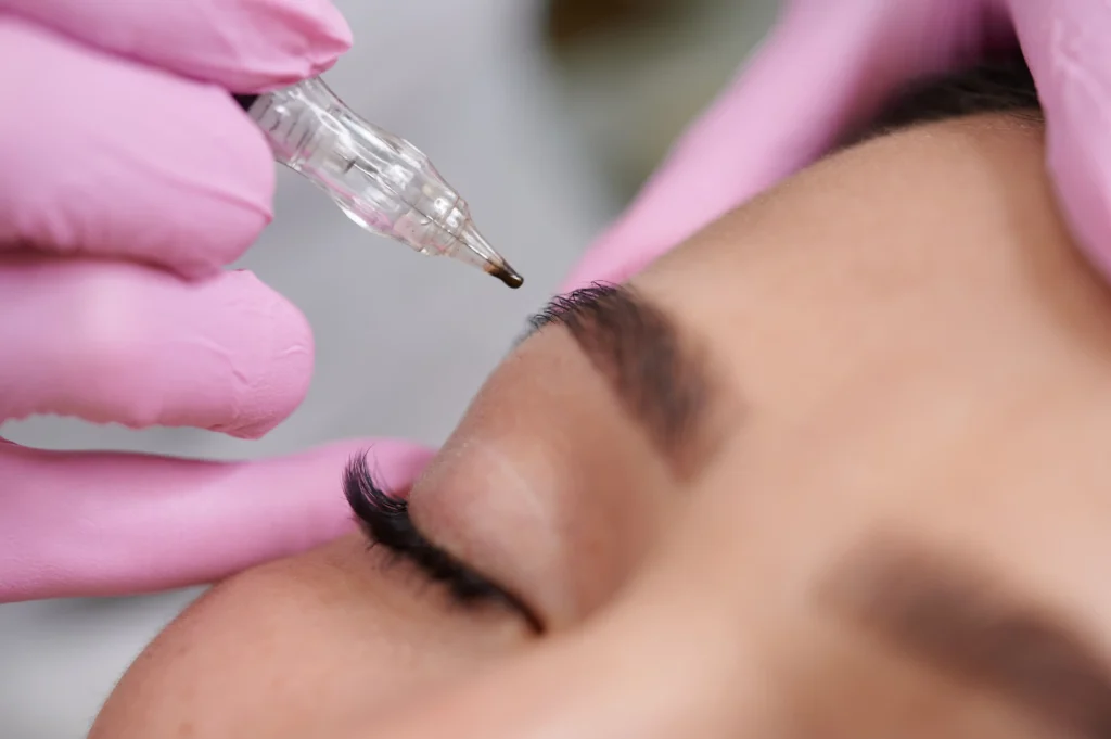 Professional eyebrow microblading treatment at Forever Beauty Med Spa, Salt Lake City, Utah